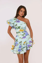 Secret Meadow One Shoulder Mini Dress Print