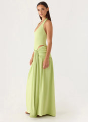 My Answer Bodysuit Maxi Dress - Lime