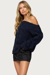Nellie Off Shoulder Cable Knit Sweater