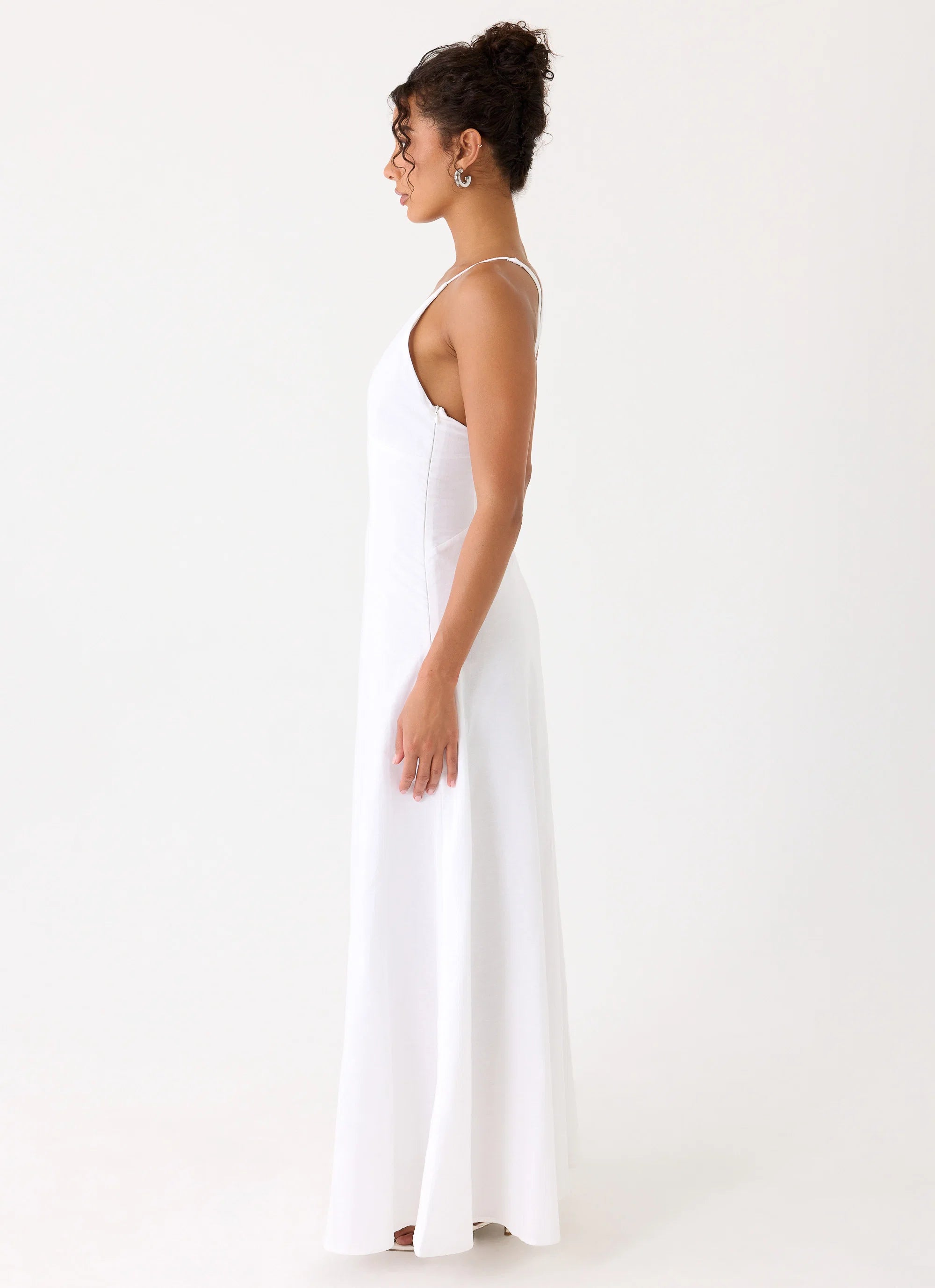 Calianna Linen Maxi Dress - White