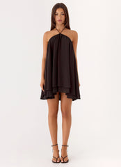 Alicelle Halter Mini Dress - Chocolate