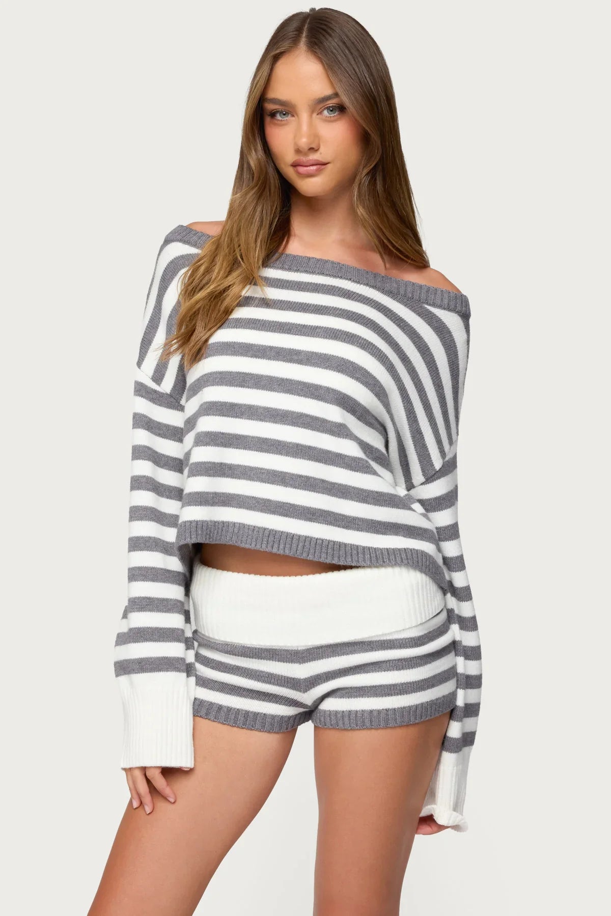 Saphi Striped Oversized Knit Sweater